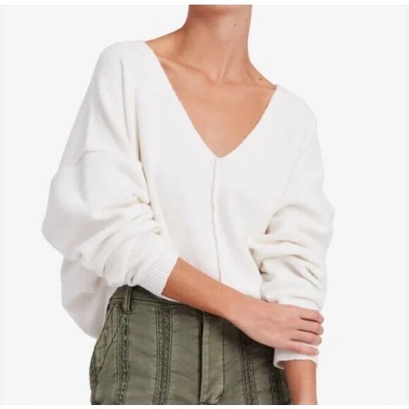 Free People Sweaters - Free People Take Me Places Pullover Sweater Cream Women Small Cozy Drop Shoulder